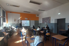 spotkanie uczniów klasy 8 z przedstawicielem Cechu Rzemiosł Różnych i Przedsiębiorczości